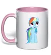 Чашка з кольоровою ручкою Блакитний єдиноріг Ніжно рожевий Чашка з кольоровою ручкою Блакитний єдиноріг Ніжно рожевий фото