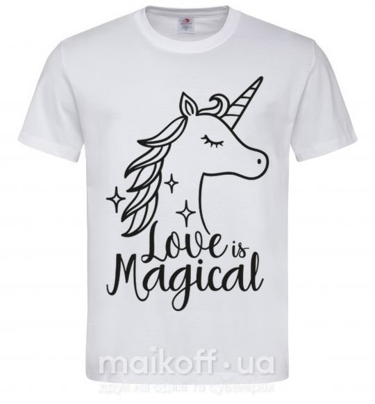Мужская футболка Unicorn love Белый фото