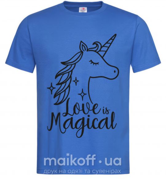 Чоловіча футболка Unicorn love Яскраво-синій фото