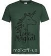 Мужская футболка Unicorn love Темно-зеленый фото