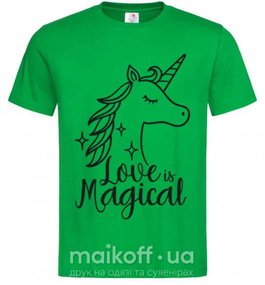 Мужская футболка Unicorn love Зеленый фото