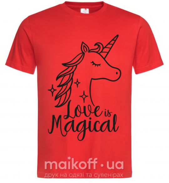 Чоловіча футболка Unicorn love Червоний фото