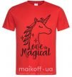 Мужская футболка Unicorn love Красный фото