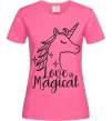 Жіноча футболка Unicorn love Яскраво-рожевий Жіноча футболка Unicorn love Яскраво-рожевий фото