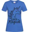 Жіноча футболка Unicorn love Яскраво-синій Жіноча футболка Unicorn love Яскраво-синій фото