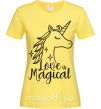 Жіноча футболка Unicorn love Лимонний фото