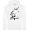 Женская толстовка (худи) Unicorn love Белый фото