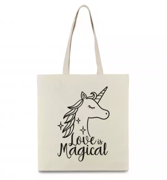 Еко-сумка Unicorn love Бежевий фото