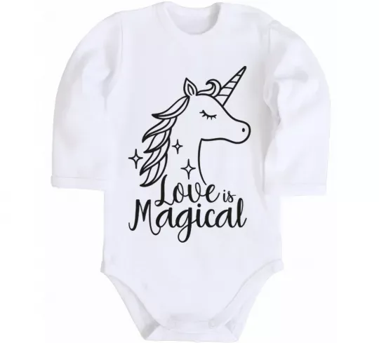 Детский боди Unicorn love Белый фото