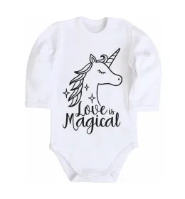 Дитячий бодік Unicorn love Білий фото