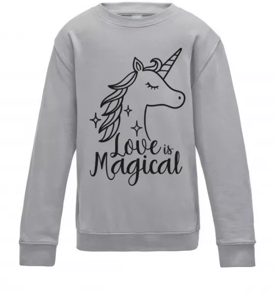 Детский Свитшот Unicorn love Серый меланж фото