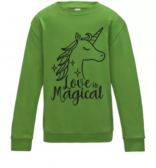 Детский Свитшот Unicorn love Лаймовый фото