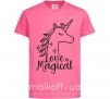 Детская футболка Unicorn love Ярко-розовый фото