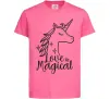 Дитяча футболка Unicorn love Яскраво-рожевий Дитяча футболка Unicorn love Яскраво-рожевий фото