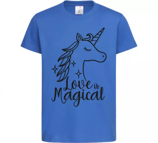 Дитяча футболка Unicorn love Яскраво-синій фото