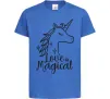 Дитяча футболка Unicorn love Яскраво-синій Дитяча футболка Unicorn love Яскраво-синій фото