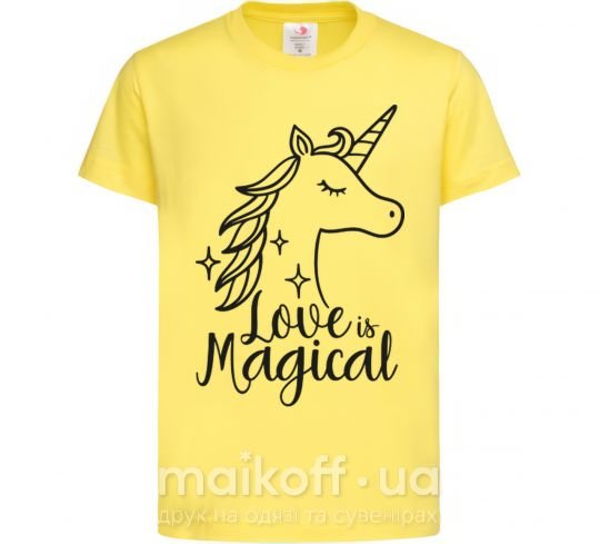 Дитяча футболка Unicorn love Лимонний фото
