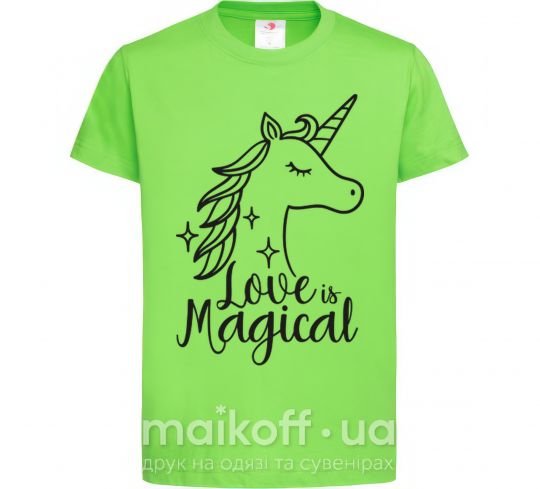 Детская футболка Unicorn love Лаймовый фото