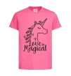 Детская футболка Unicorn love Ярко-розовый фото