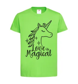 Детская футболка Unicorn love Лаймовый фото