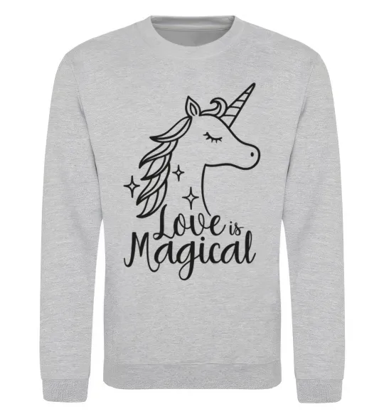 Світшот Unicorn love Сірий меланж фото