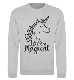 Світшот Unicorn love Сірий меланж фото