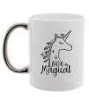 Чашка с цветной ручкой Unicorn love Серебро фото