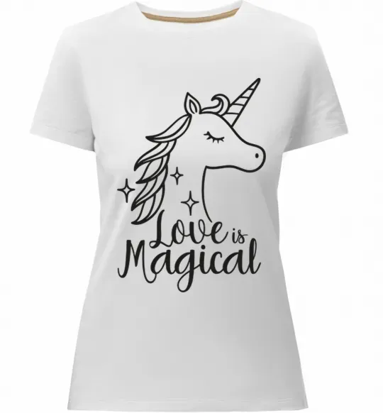 Женская премиум футболка Unicorn love Белый фото