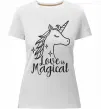 Женская премиум футболка Unicorn love Белый фото