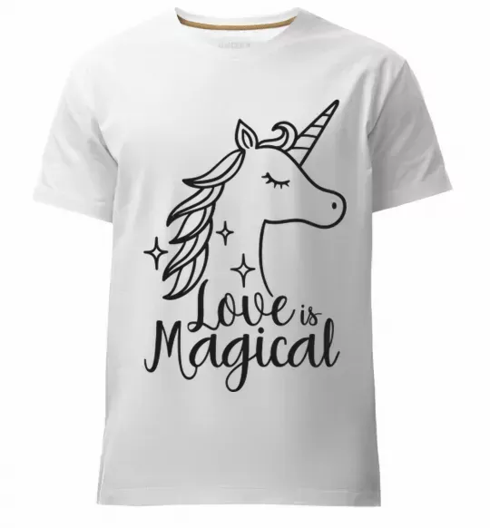 Мужская премиум футболка Unicorn love Белый фото