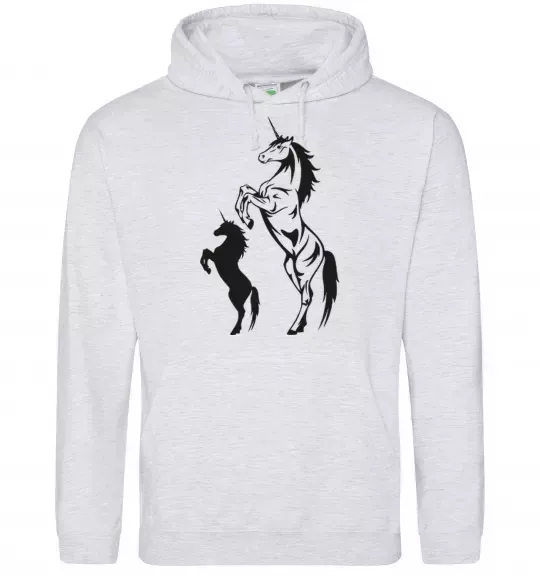 Женская толстовка (худи) Єдиноріг Серый меланж фото