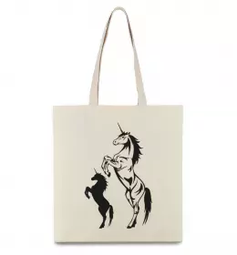 Эко-сумка Єдиноріг Бежевый фото