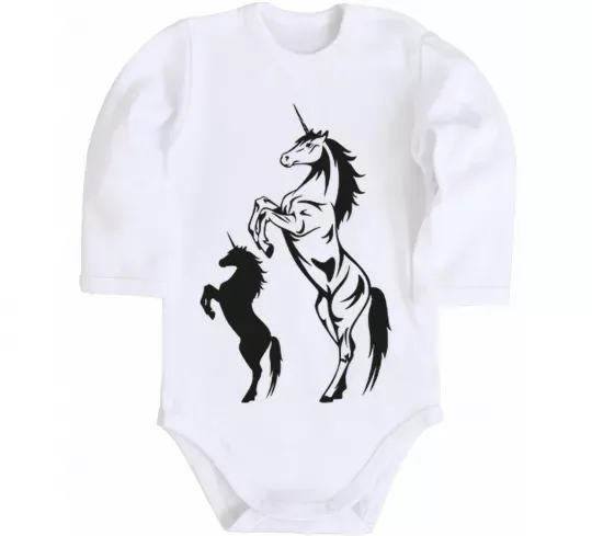 Дитячий бодік Єдиноріг Білий фото