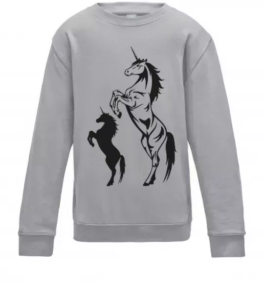 Дитячий світшот Єдиноріг Сірий меланж фото