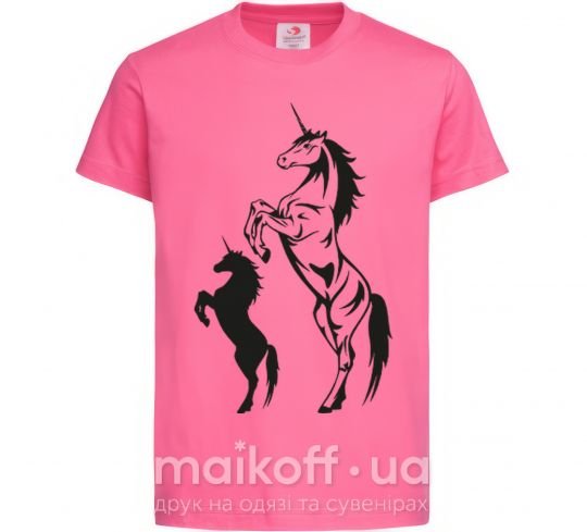 Дитяча футболка Единорог Яскраво-рожевий фото