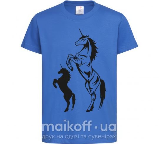 Детская футболка Единорог Ярко-синий фото