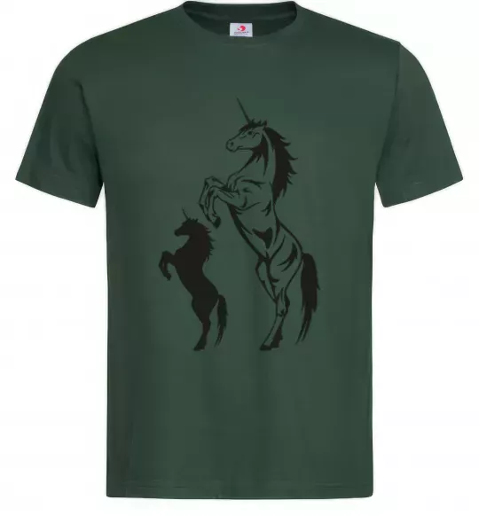 Мужская футболка Єдиноріг Темно-зеленый фото