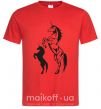 Мужская футболка Единорог Красный фото