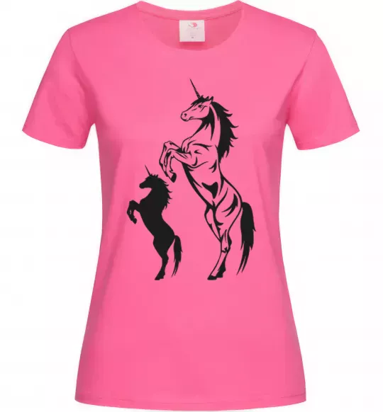Жіноча футболка Єдиноріг Яскраво-рожевий фото