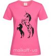 Женская футболка Единорог Ярко-розовый фото