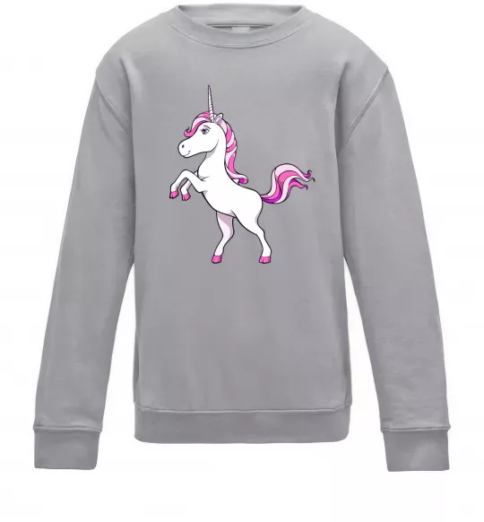 Детский Свитшот Рожевий єдиноріг Серый меланж фото