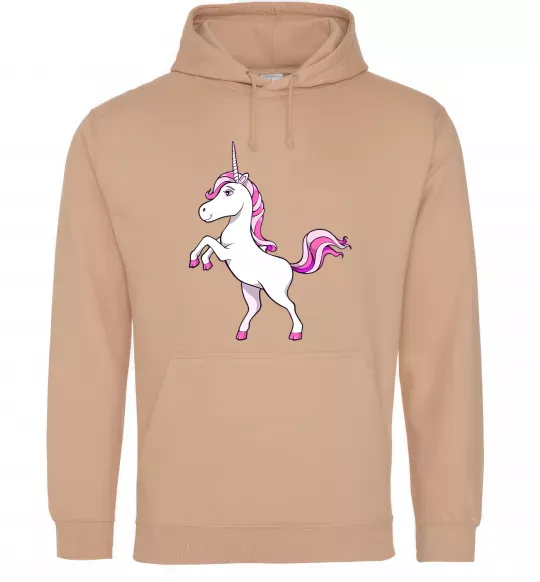 Женская толстовка (худи) Рожевий єдиноріг Песочный фото