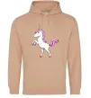 Женская толстовка (худи) Рожевий єдиноріг Песочный фото