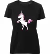 Женская премиум футболка Рожевий єдиноріг Черный фото