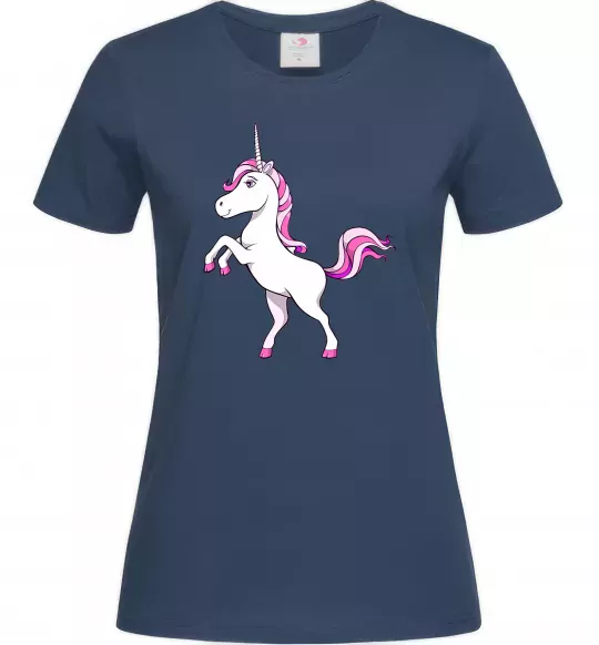 Женская футболка Рожевий єдиноріг Темно-синий фото