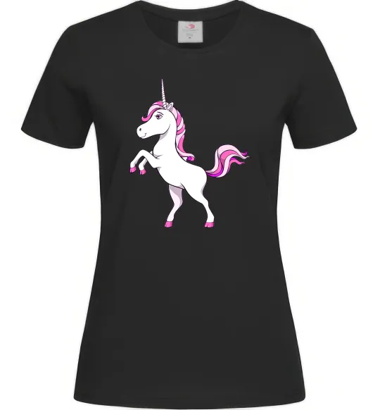 Женская футболка Рожевий єдиноріг Черный фото