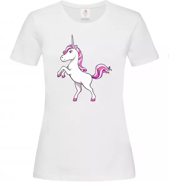 Женская футболка Рожевий єдиноріг Белый фото