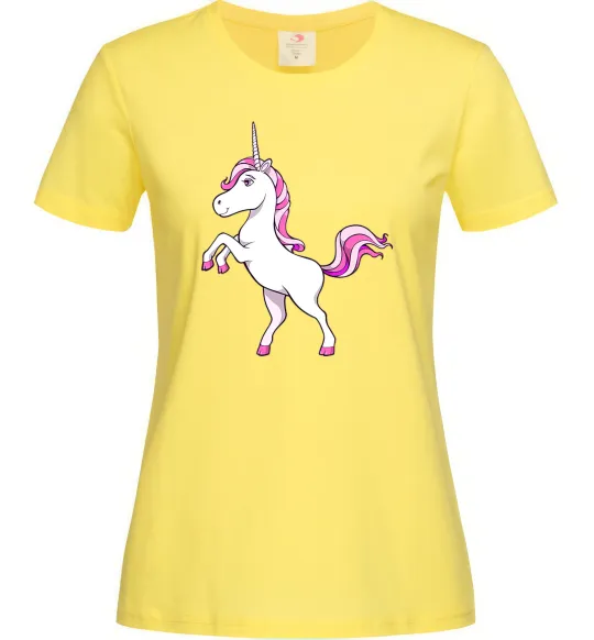 Женская футболка Рожевий єдиноріг Лимонный фото