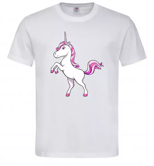 Мужская футболка Рожевий єдиноріг Белый фото