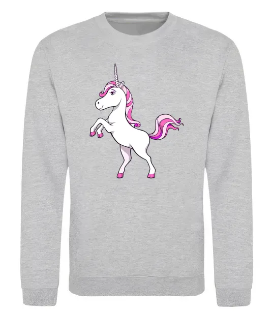Свитшот Рожевий єдиноріг Серый меланж фото